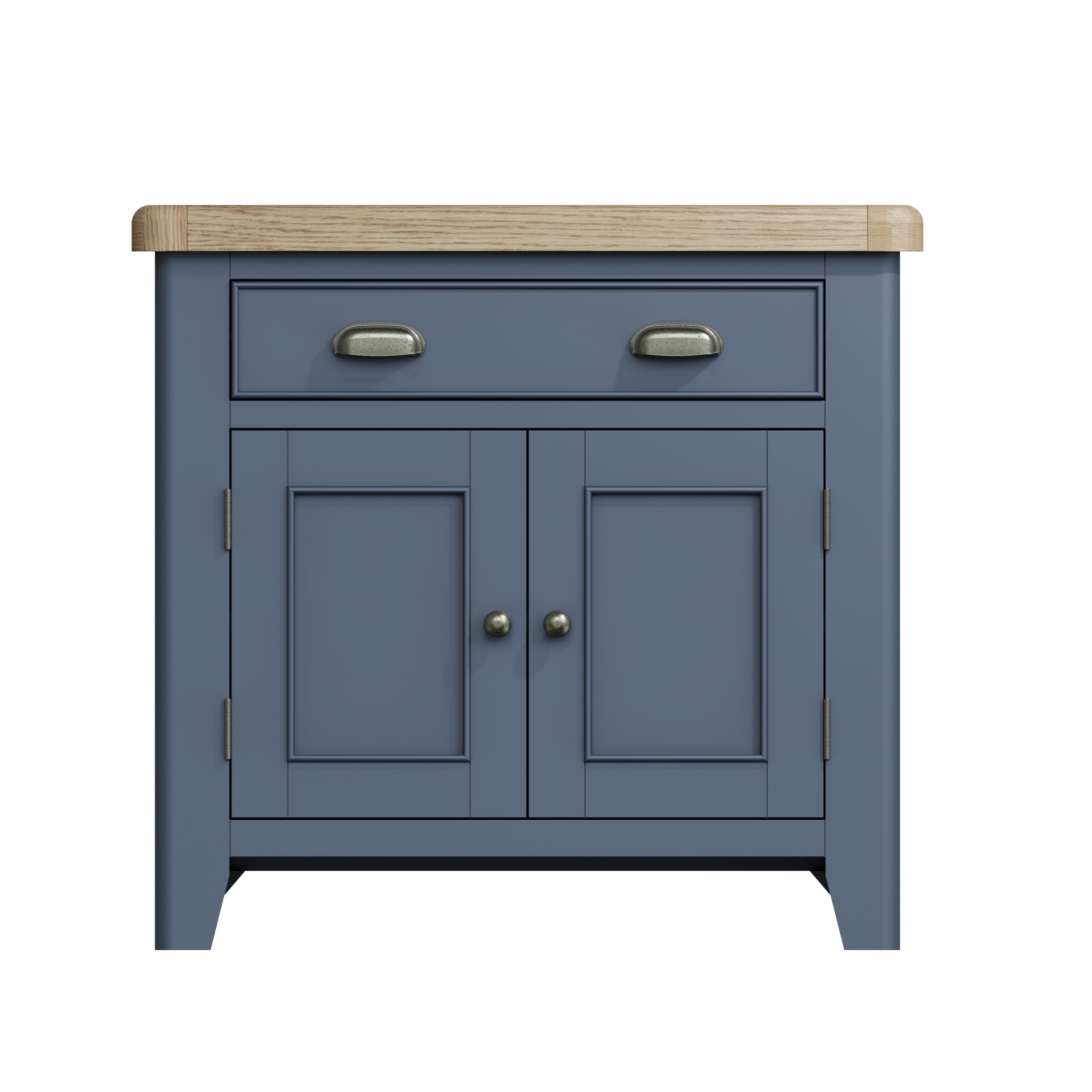 Wessex Smoked Oak Blue Painted Mini 1 Drawer 2 Door Sideboard