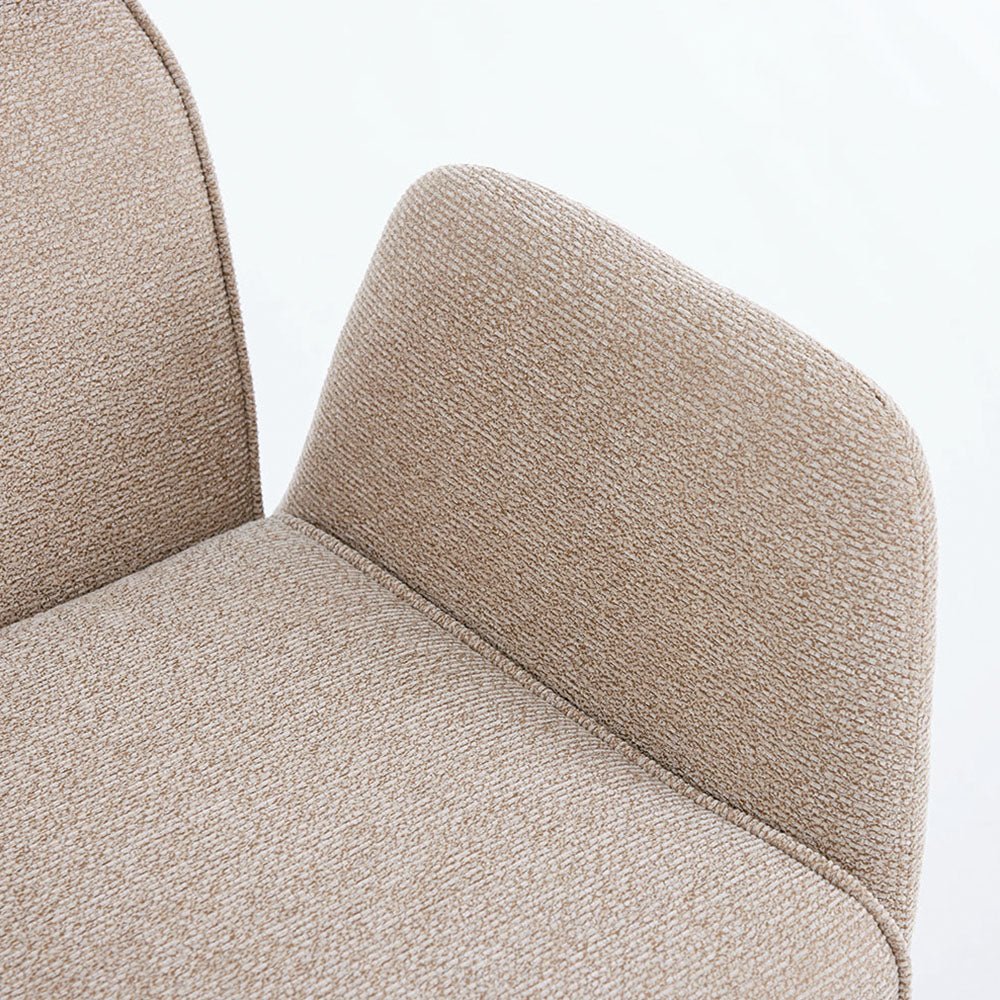 0.8m Grey Square Extending Ceramic Table & 4 x Biscuit High Back Swivel Chair Set - The Furniture Warehouse