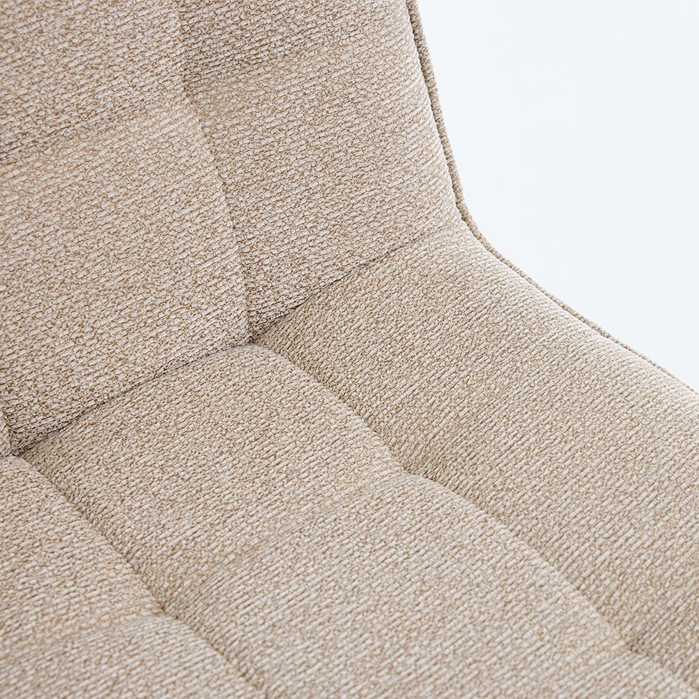 0.8m Grey Square Extending Ceramic Table & 4 x Biscuit Panel Stitch Chair Set - The Furniture Warehouse