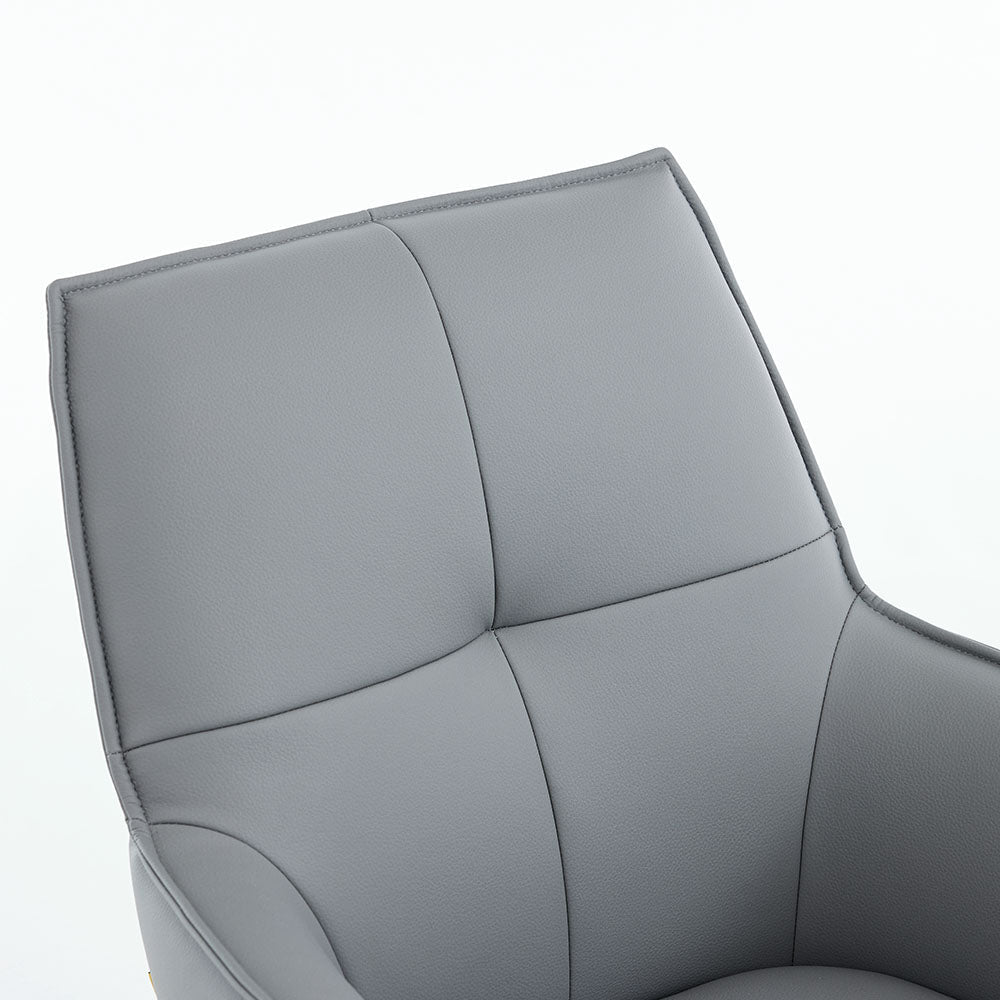 0.8m Grey Square Extending Ceramic Table & 4 x Dark Grey Luxe Cross Stitch Swivel Chair Set - The Furniture Warehouse