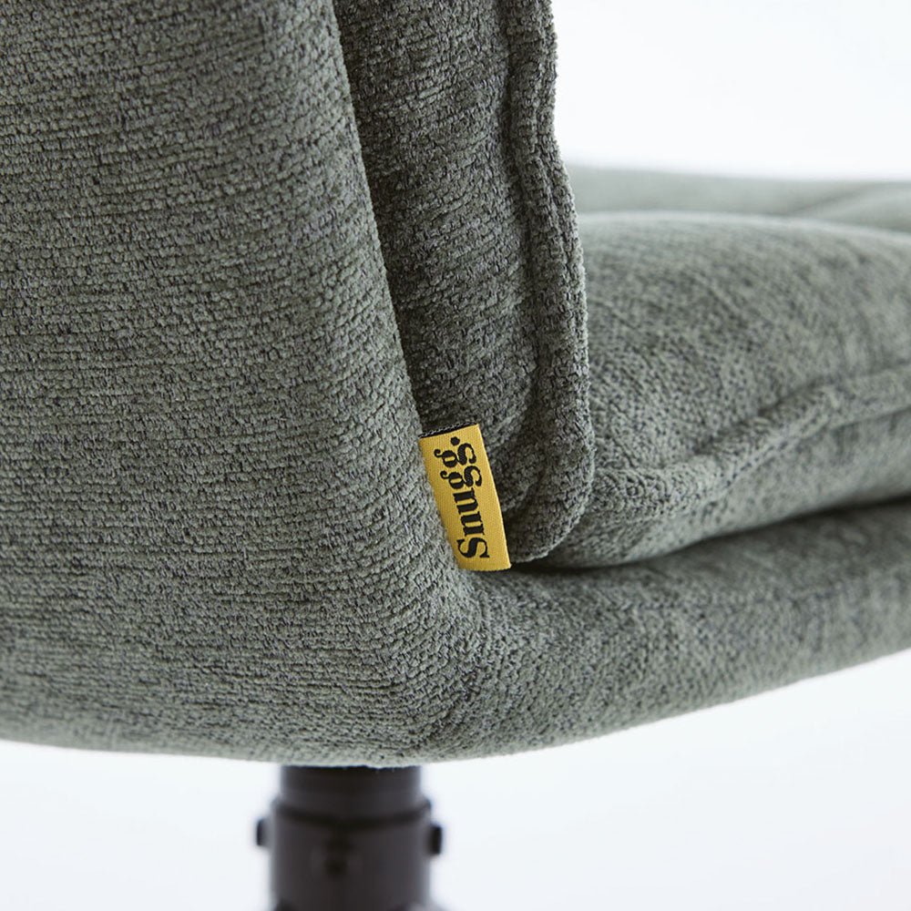 0.8m Grey Square Extending Ceramic Table & 4 x Forest Green Luxe Panel Stitch Swivel Chair Set - The Furniture Warehouse