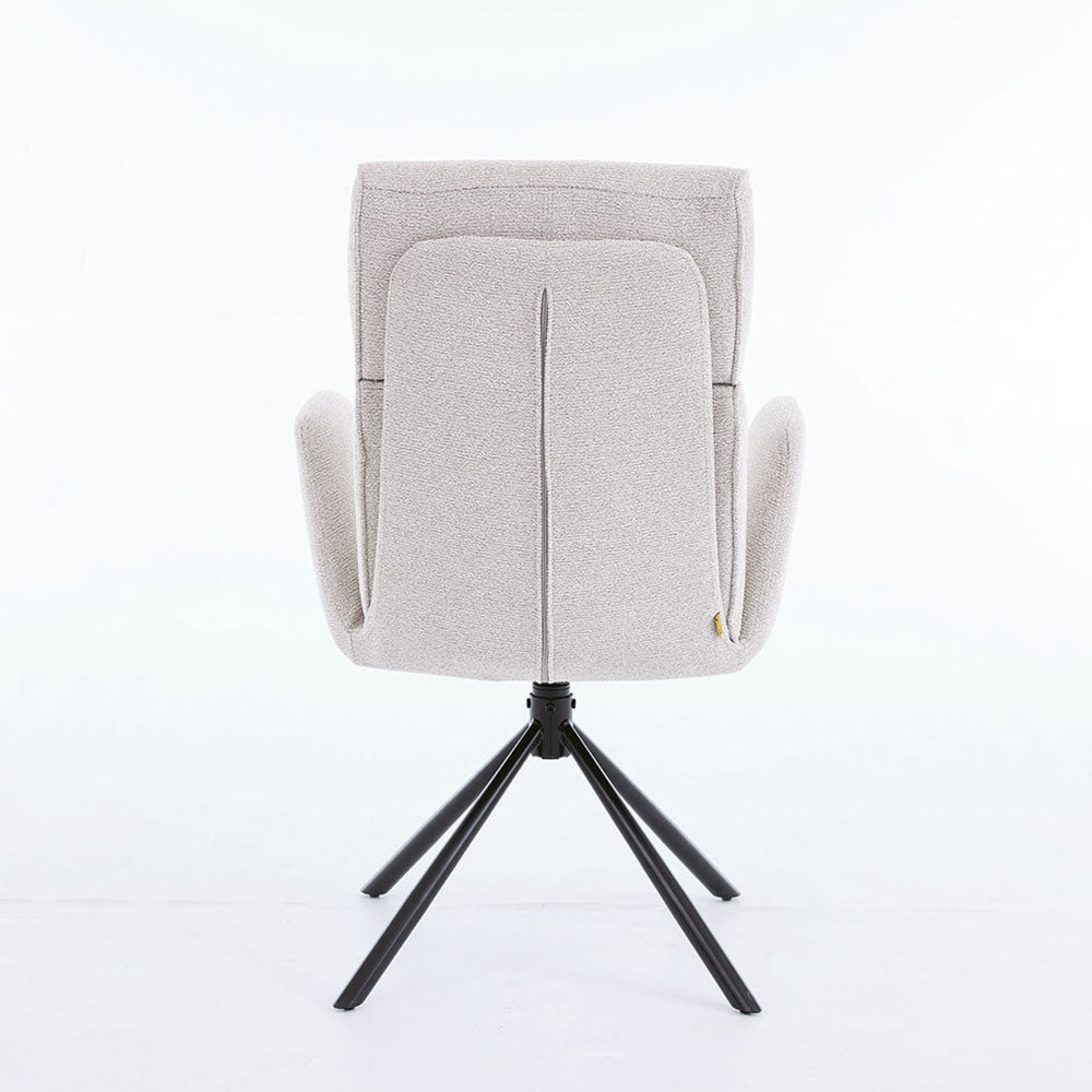 0.8m Grey Square Extending Ceramic Table & 4 x Grey High Back Swivel Chair Set - The Furniture Warehouse