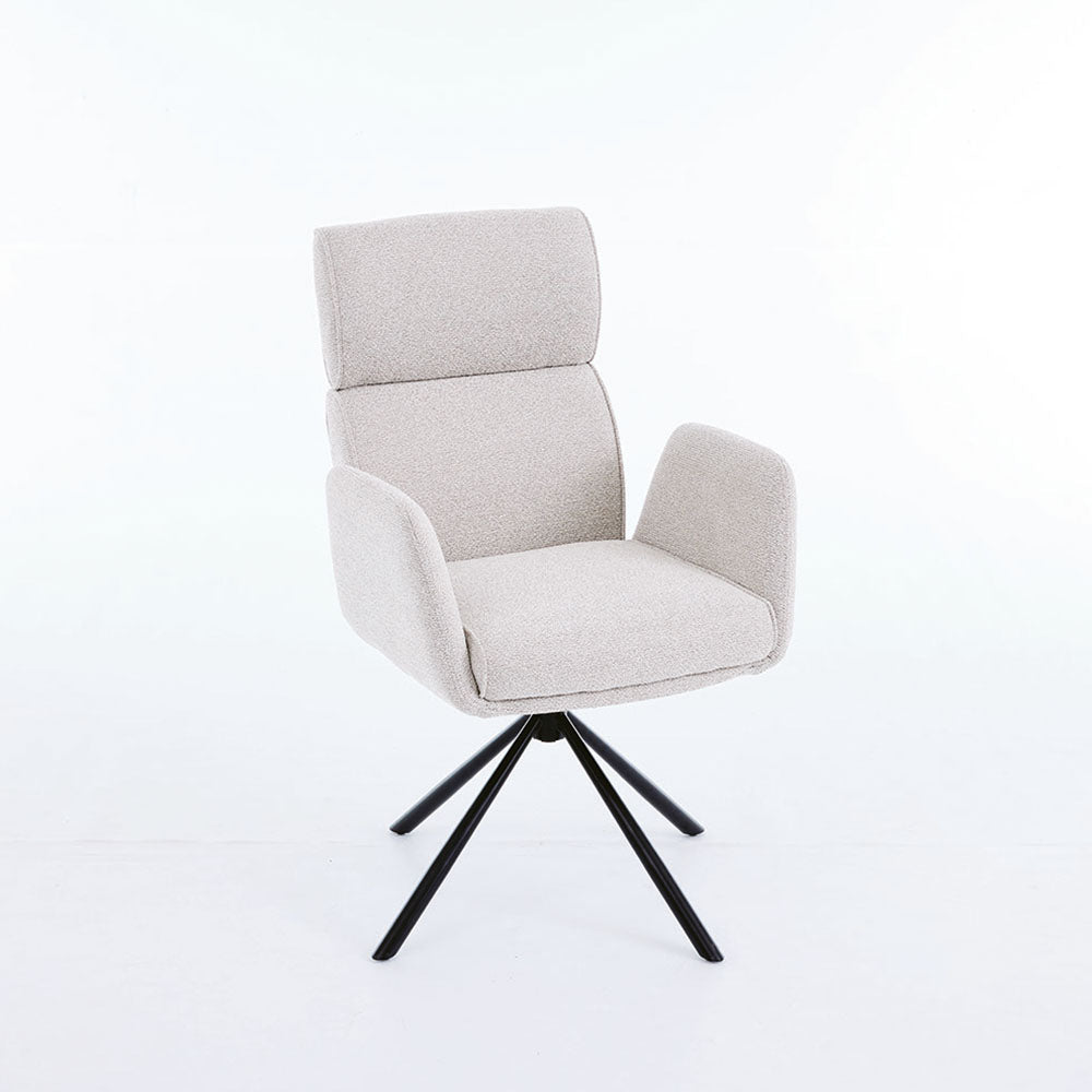 0.8m Grey Square Extending Ceramic Table & 4 x Grey High Back Swivel Chair Set - The Furniture Warehouse