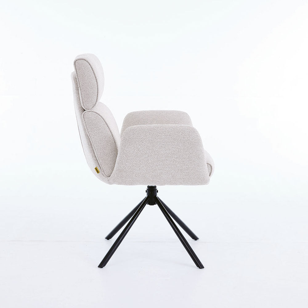 0.8m Grey Square Extending Ceramic Table & 4 x Grey High Back Swivel Chair Set - The Furniture Warehouse