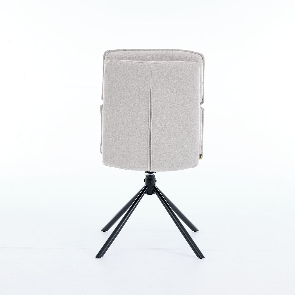 0.8m Grey Square Extending Ceramic Table & 4 x Grey Luxe Panel Stitch Swivel Chair Set - The Furniture Warehouse