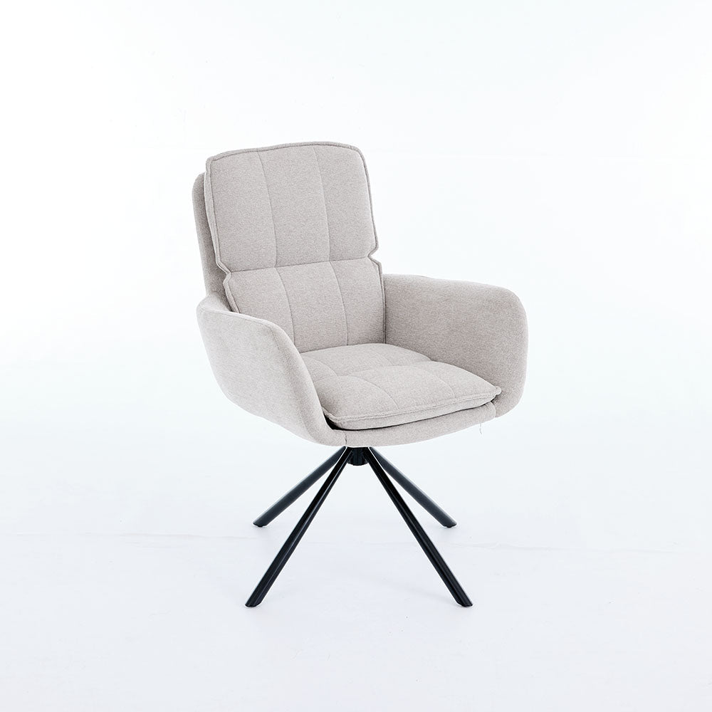 0.8m Grey Square Extending Ceramic Table & 4 x Grey Luxe Panel Stitch Swivel Chair Set - The Furniture Warehouse