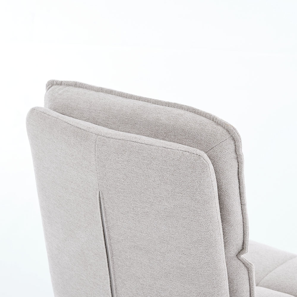 0.8m Grey Square Extending Ceramic Table & 4 x Grey Luxe Panel Stitch Swivel Chair Set - The Furniture Warehouse