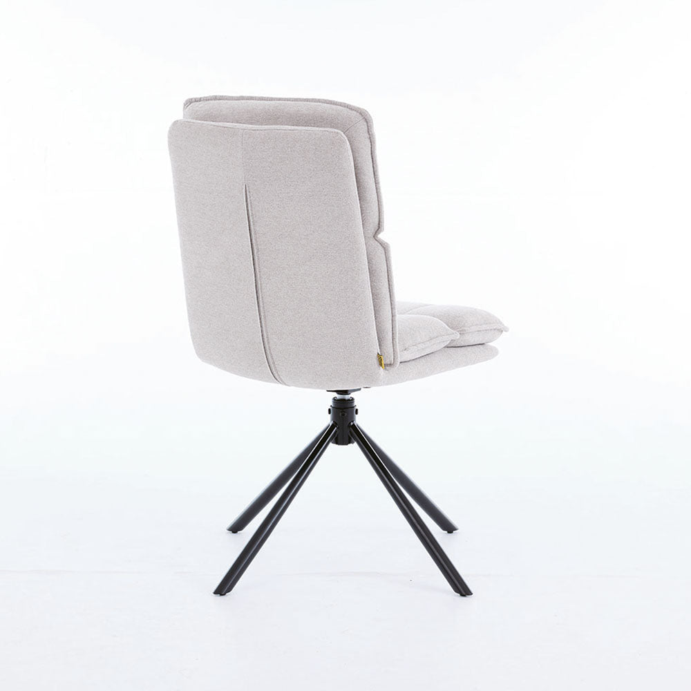 0.8m Grey Square Extending Ceramic Table & 4 x Grey Luxe Panel Stitch Swivel Chair Set - The Furniture Warehouse