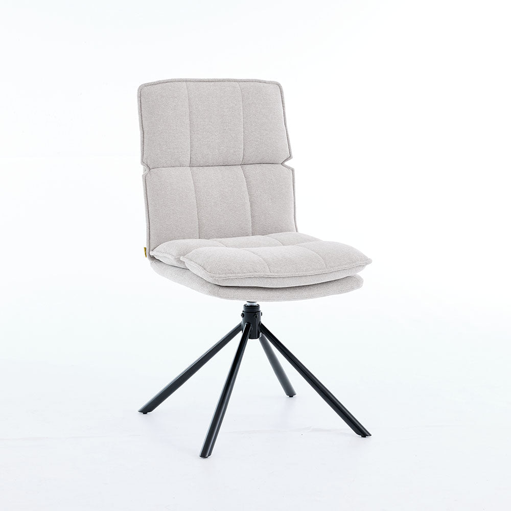 0.8m Grey Square Extending Ceramic Table & 4 x Grey Luxe Panel Stitch Swivel Chair Set - The Furniture Warehouse