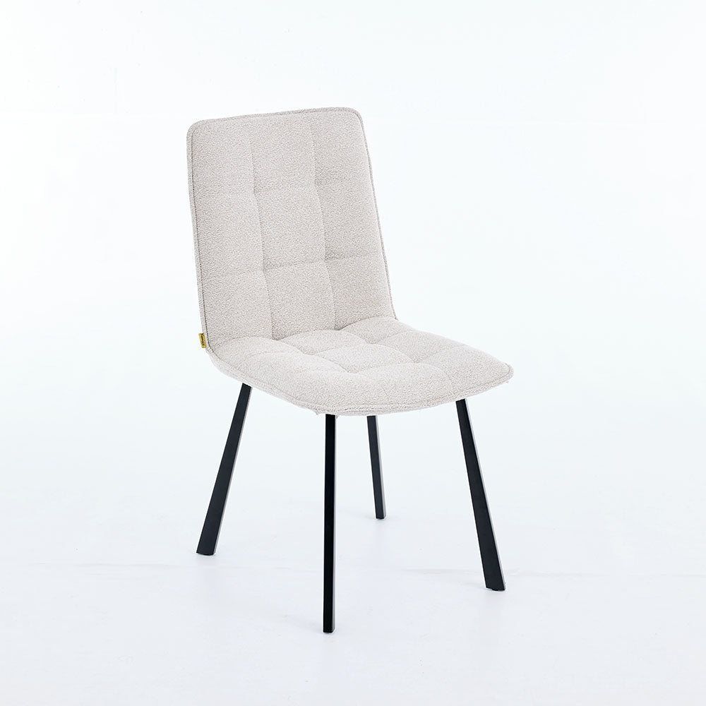 0.8m Grey Square Extending Ceramic Table & 4 x Grey Panel Stitch Chair Set - The Furniture Warehouse