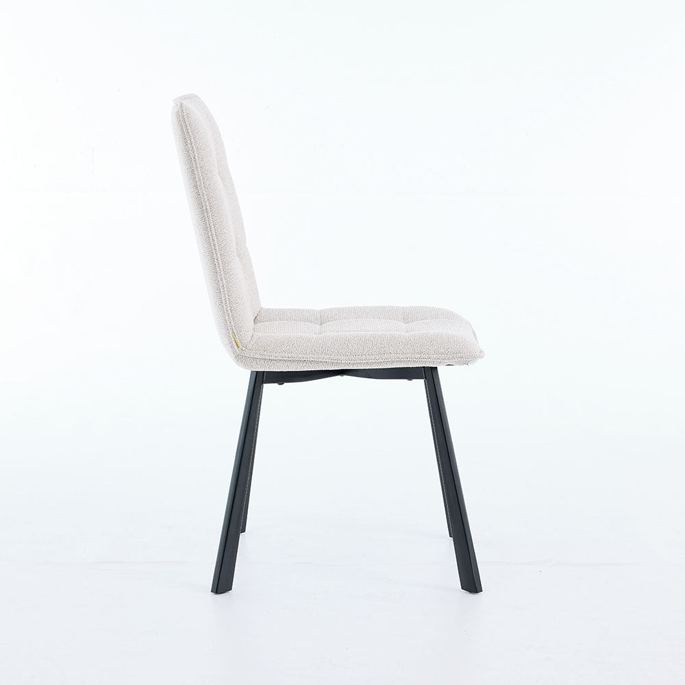 0.8m Grey Square Extending Ceramic Table & 4 x Grey Panel Stitch Chair Set - The Furniture Warehouse