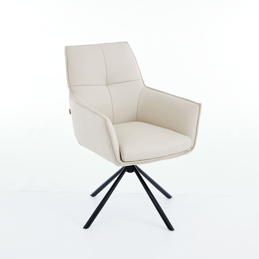 0.8m Grey Square Extending Ceramic Table & 4 x Light Grey Luxe Cross Stitch Swivel Chair Set - The Furniture Warehouse