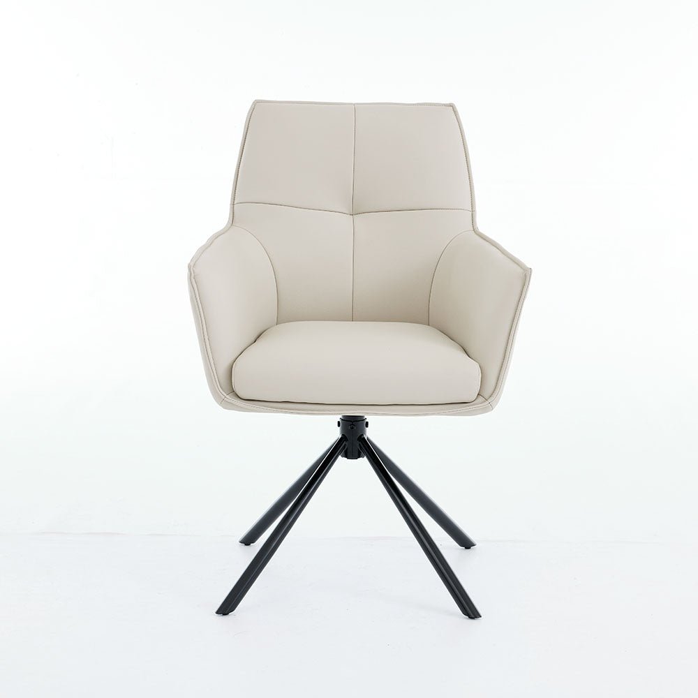 0.8m Grey Square Extending Ceramic Table & 4 x Light Grey Luxe Cross Stitch Swivel Chair Set - The Furniture Warehouse