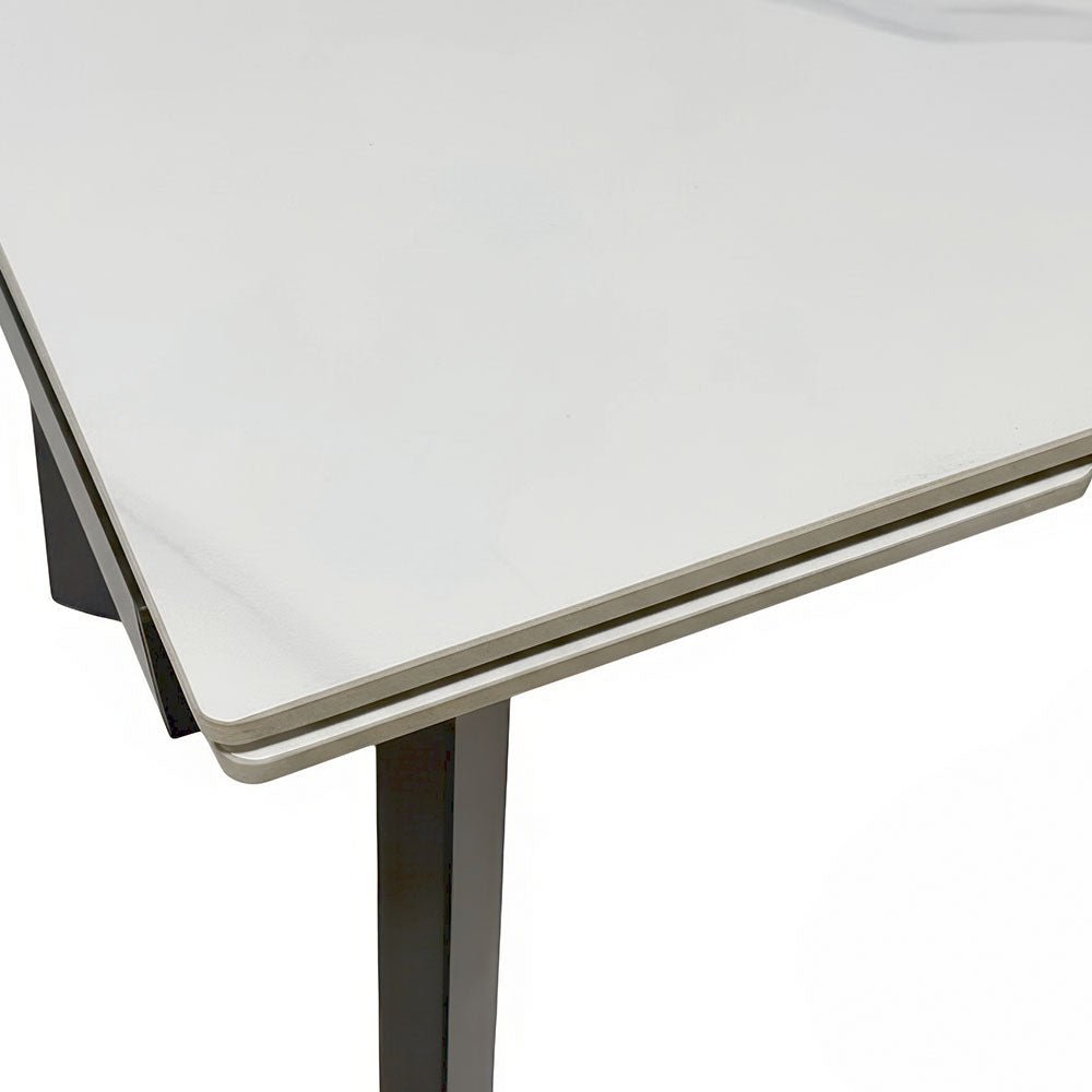 0.8m White Square Extending Ceramic Table - The Furniture Warehouse