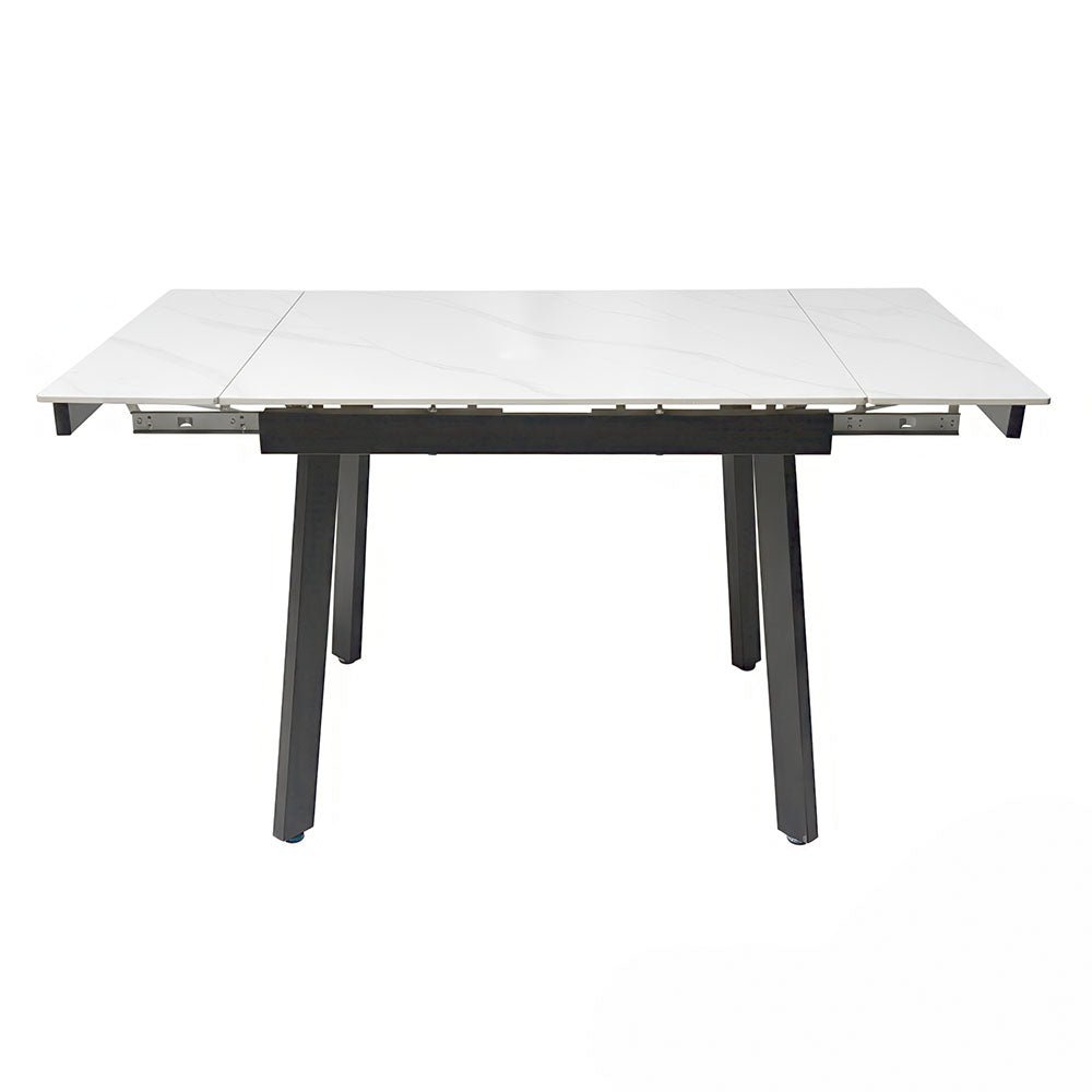 0.8m White Square Extending Ceramic Table - The Furniture Warehouse