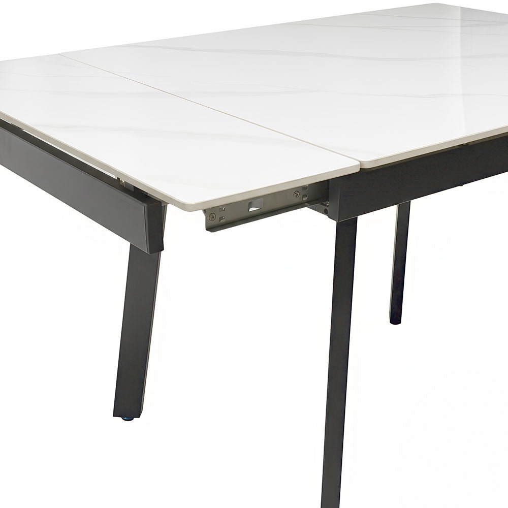 0.8m White Square Extending Ceramic Table - The Furniture Warehouse