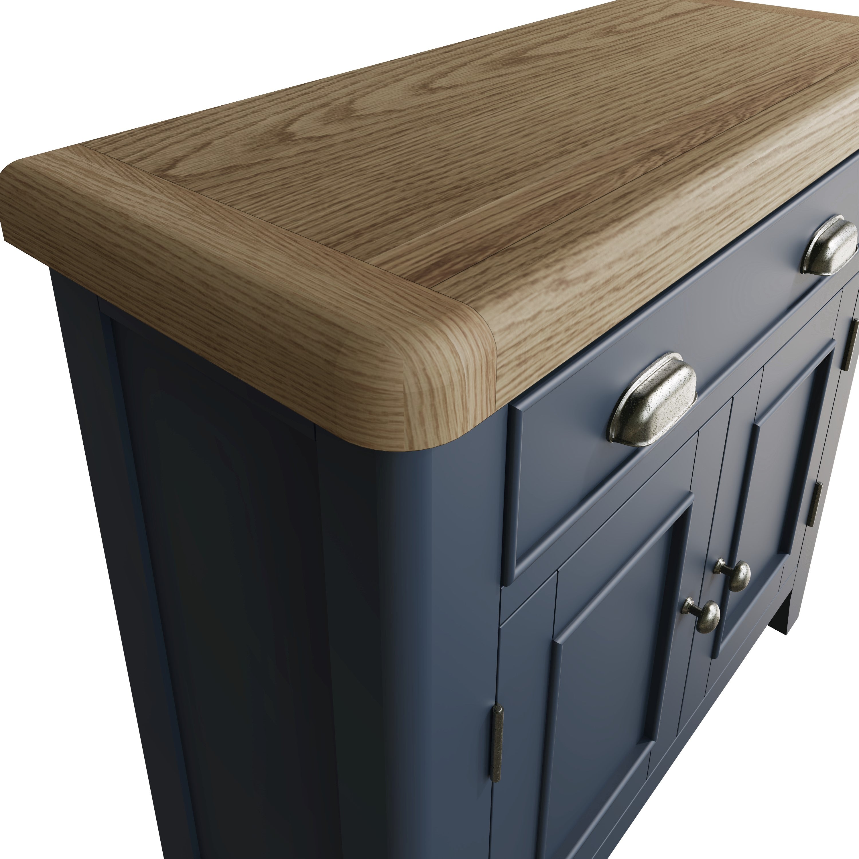 Wessex Smoked Oak Blue Painted Mini 1 Drawer 2 Door Sideboard