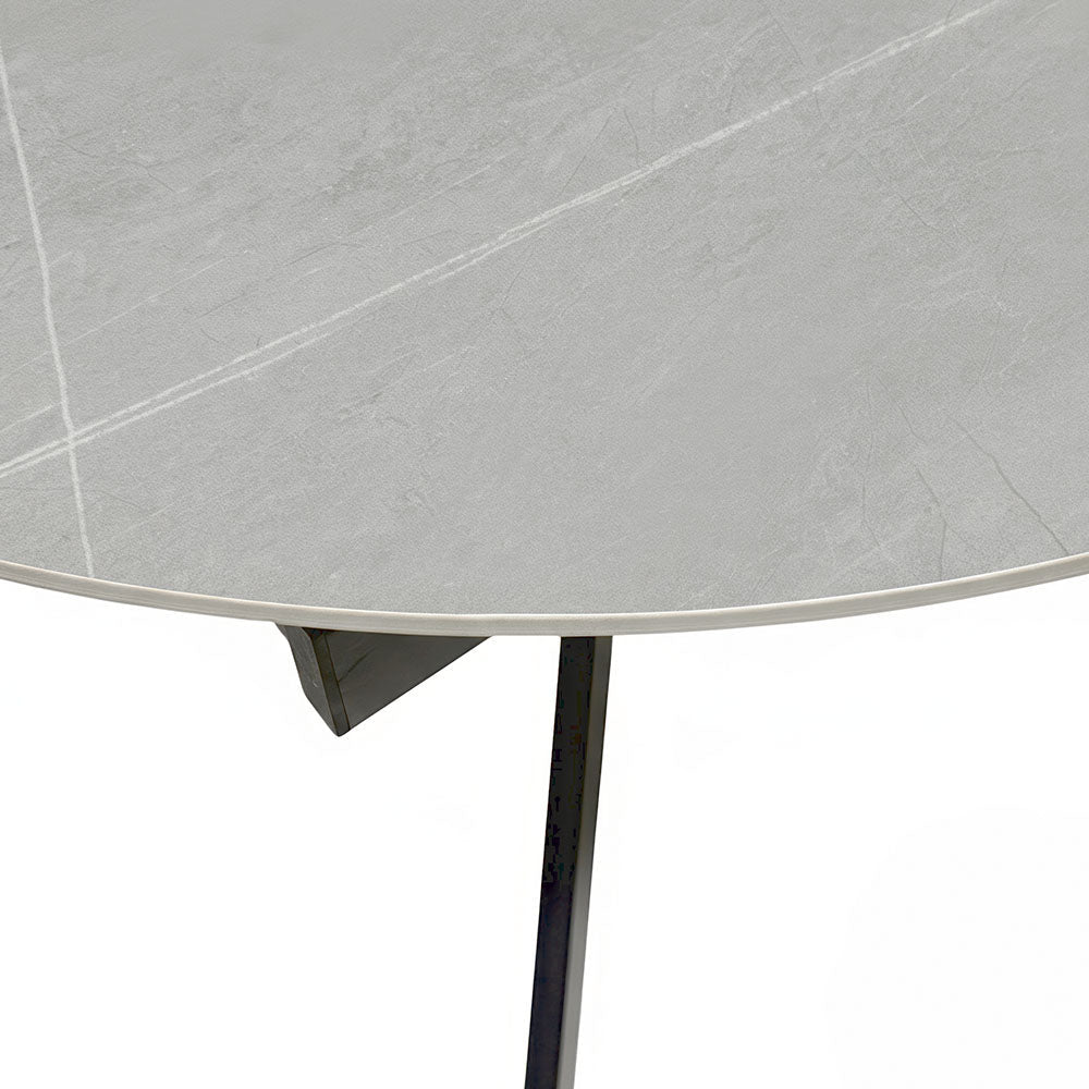 1.1m Grey Circular Extending Ceramic Table - The Furniture Warehouse