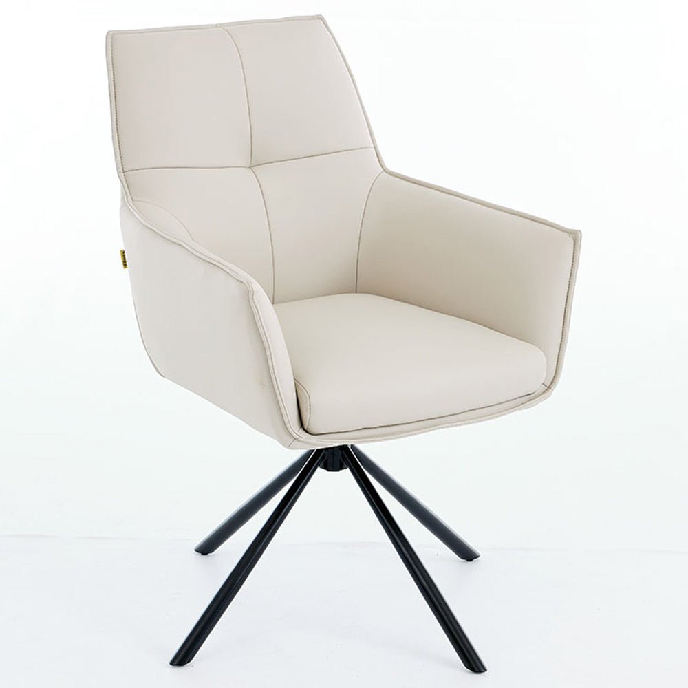 1.2m Grey Circular Ceramic Table & 4 x Light Grey Luxe Cross Stitch Swivel Chair Set - The Furniture Warehouse