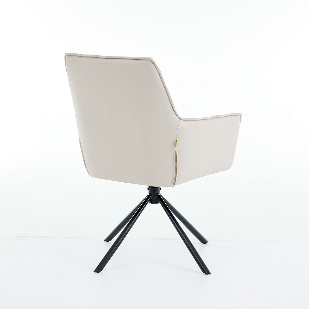 1.2m White Ceramic Table & 4 x Light Grey Luxe Cross Stitch Swivel Chair Set - The Furniture Warehouse