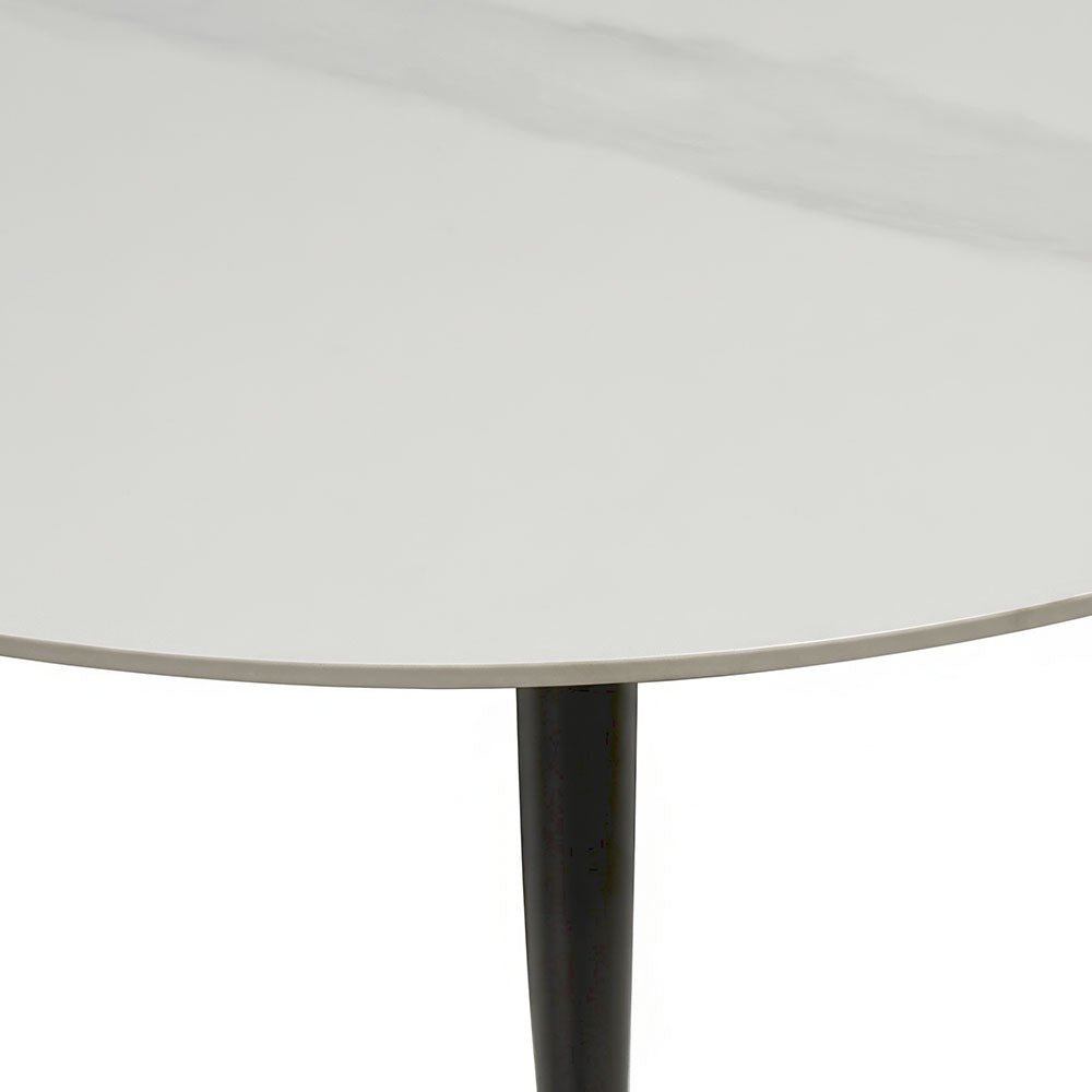 1.2m White Circular Fixed Ceramic Table - The Furniture Warehouse