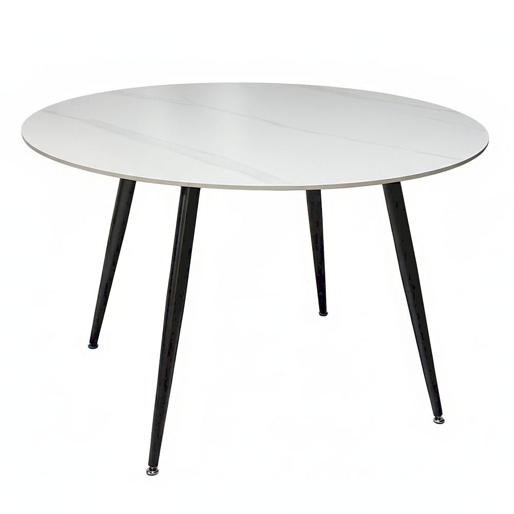 1.2m White Circular Fixed Ceramic Table - The Furniture Warehouse