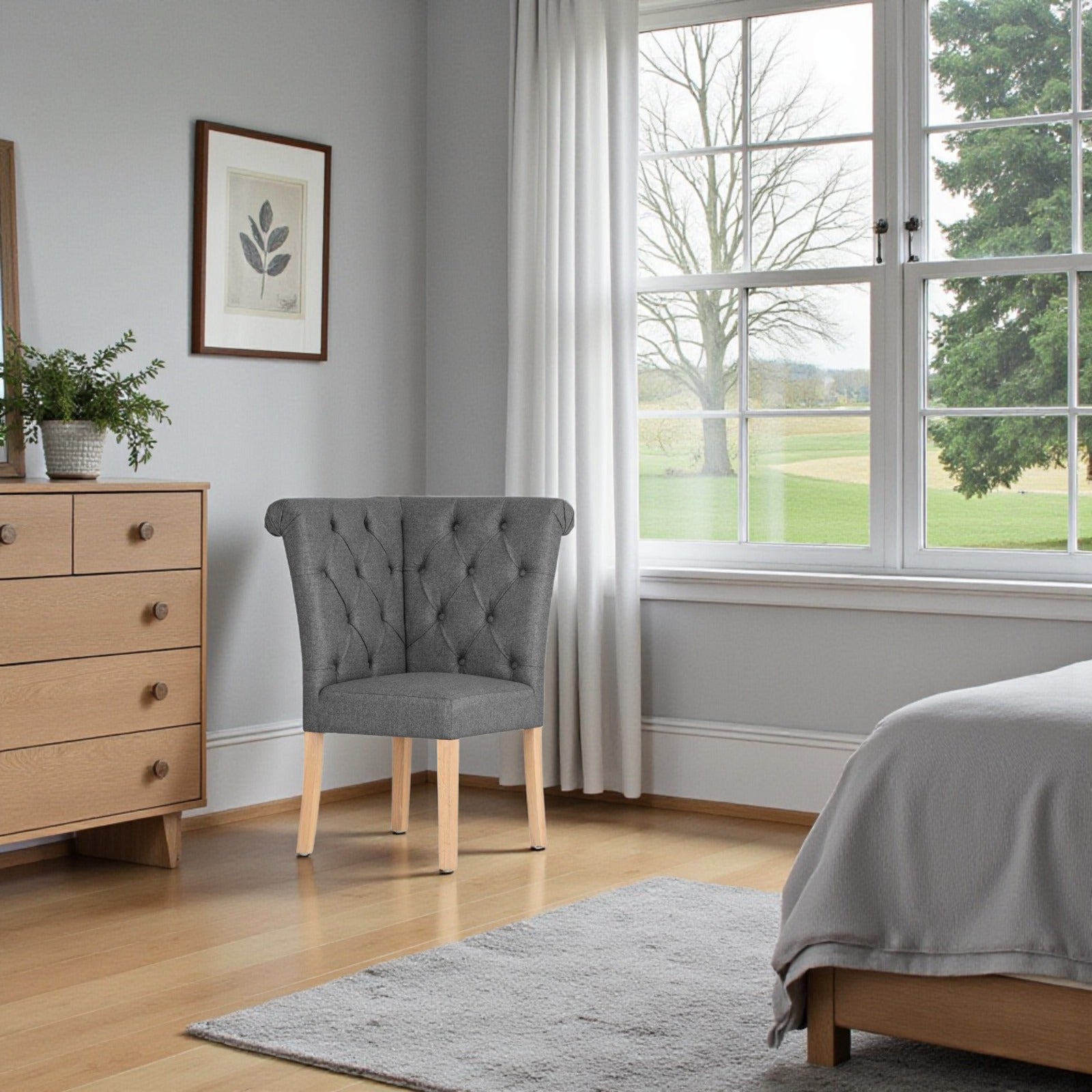 Torino Dark Grey Bedroom Corner Bench