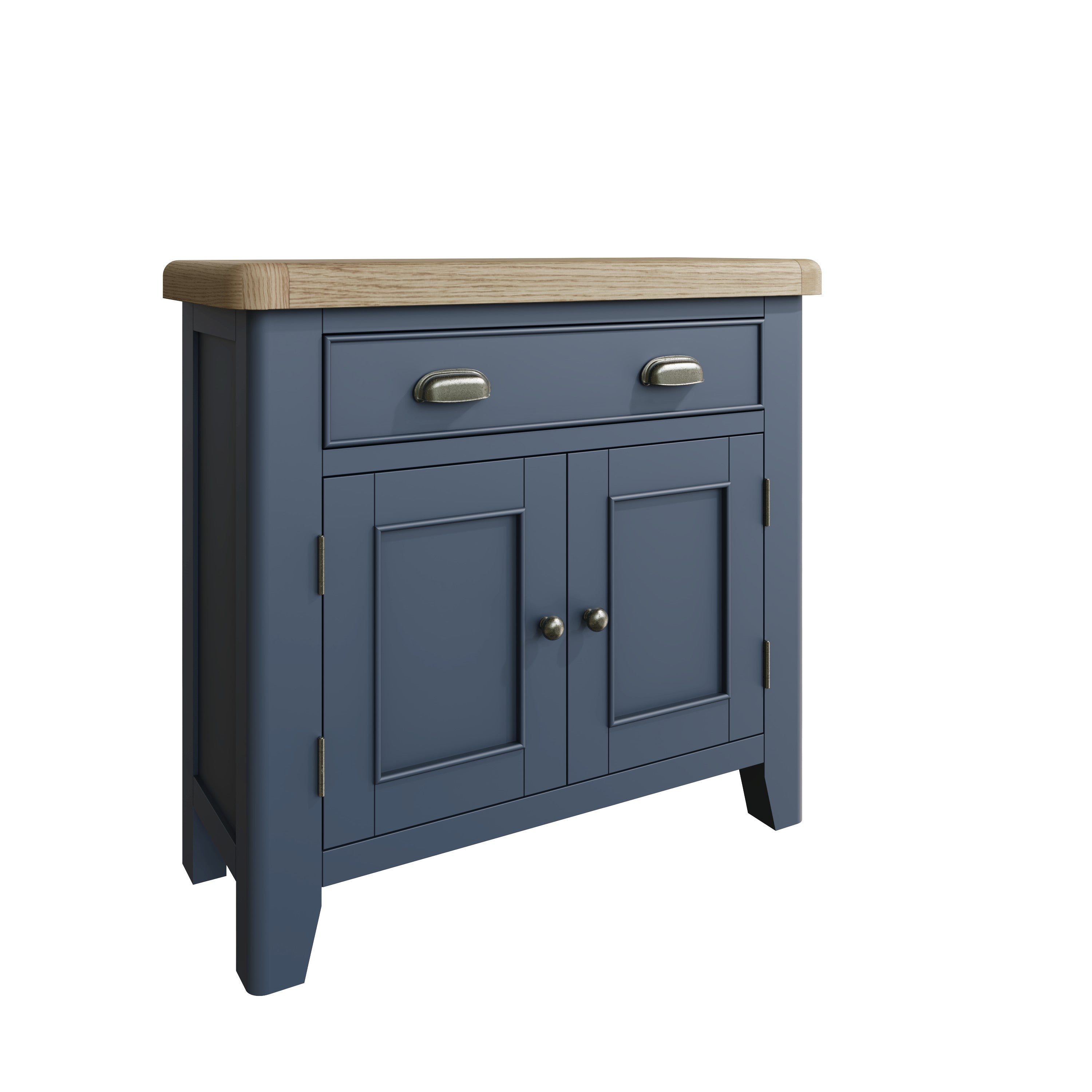 Wessex Smoked Oak Blue Painted Mini 1 Drawer 2 Door Sideboard