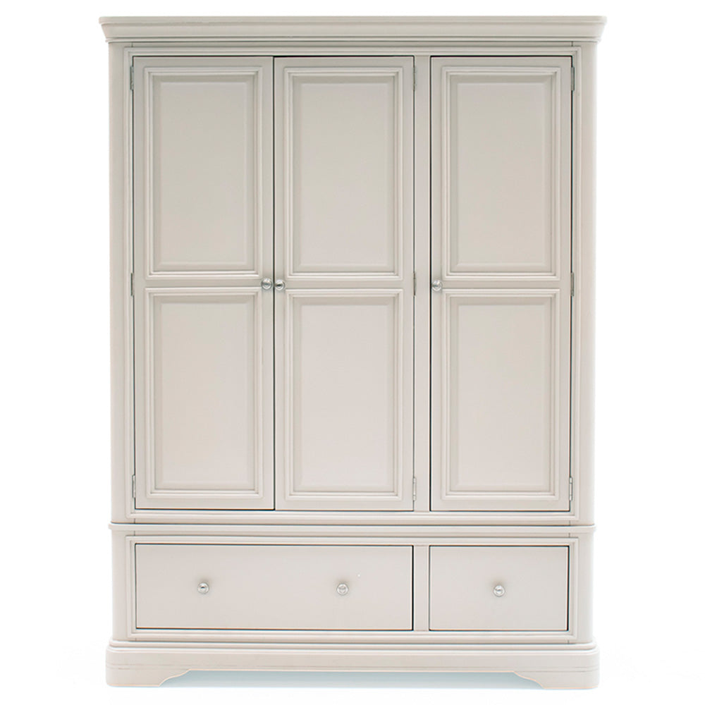 Harrington Taupe Painted Triple Wardrobe