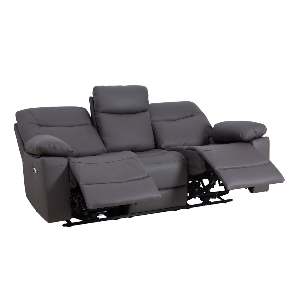 Florence Pewter Power Recliner 3 Seater Sofa with Console