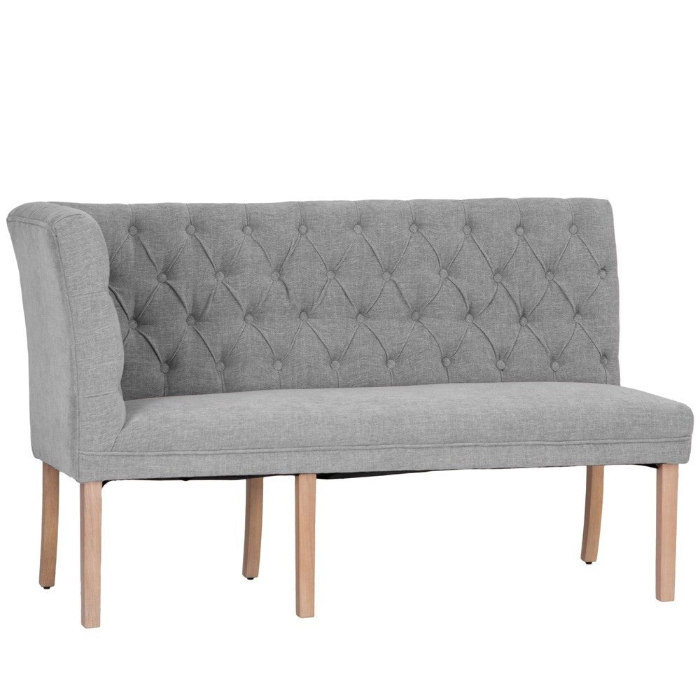 Carrington Grey 150cm Left Hand Button Back Dining Bench
