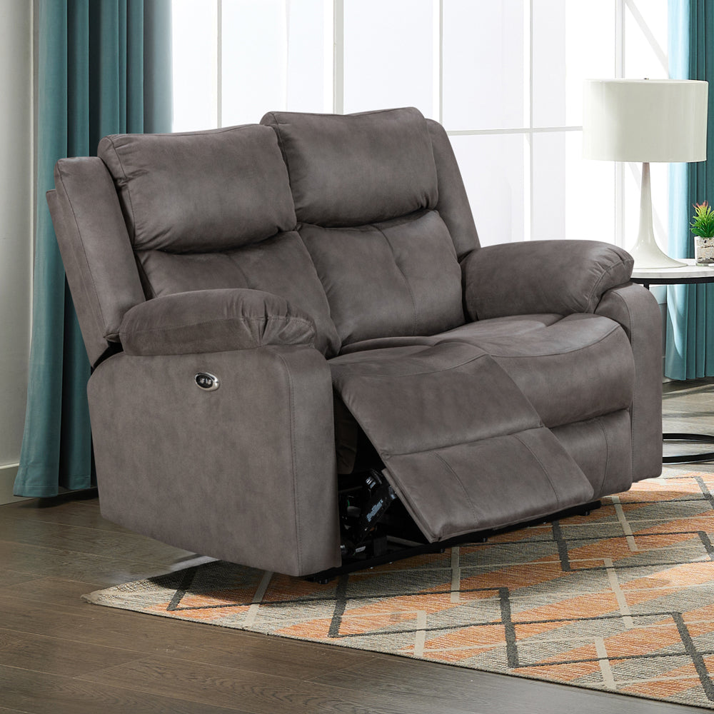 Rome Steel Power Recliner 2 Seater Sofa