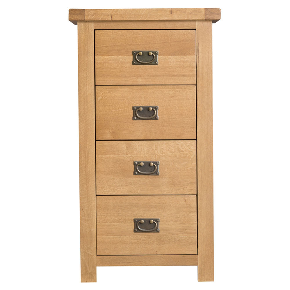 Winchester Oak 4 Drawer Narrow Chest