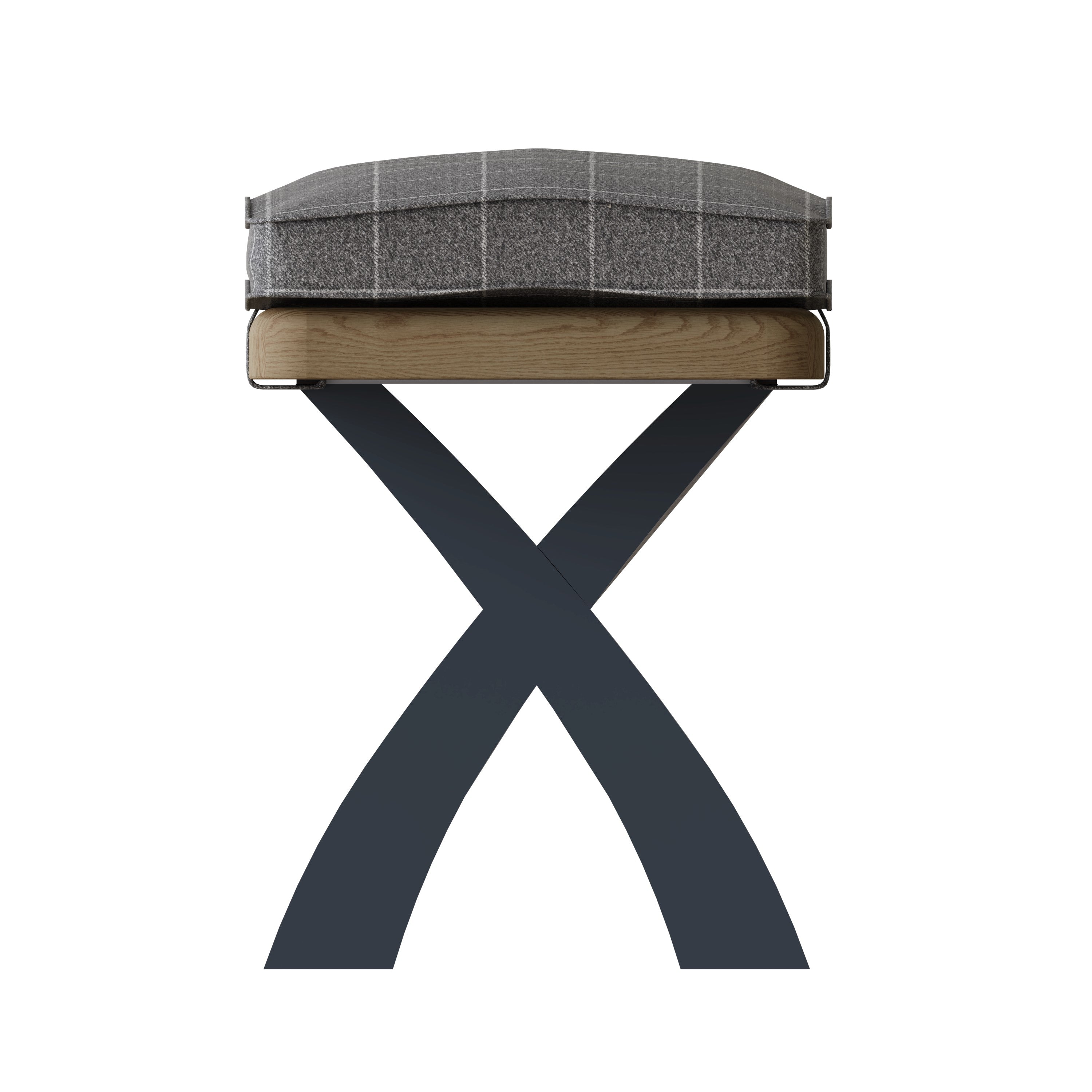 Wessex Smoked Oak Blue Painted 2.5m Cross Leg Bench