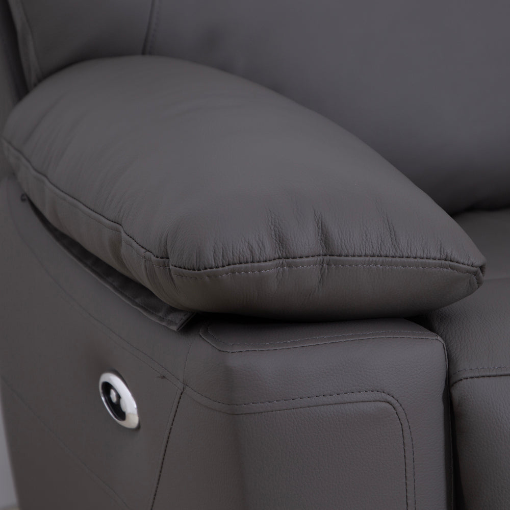 Florence Pewter Power Recliner 3 Seater Sofa with Console