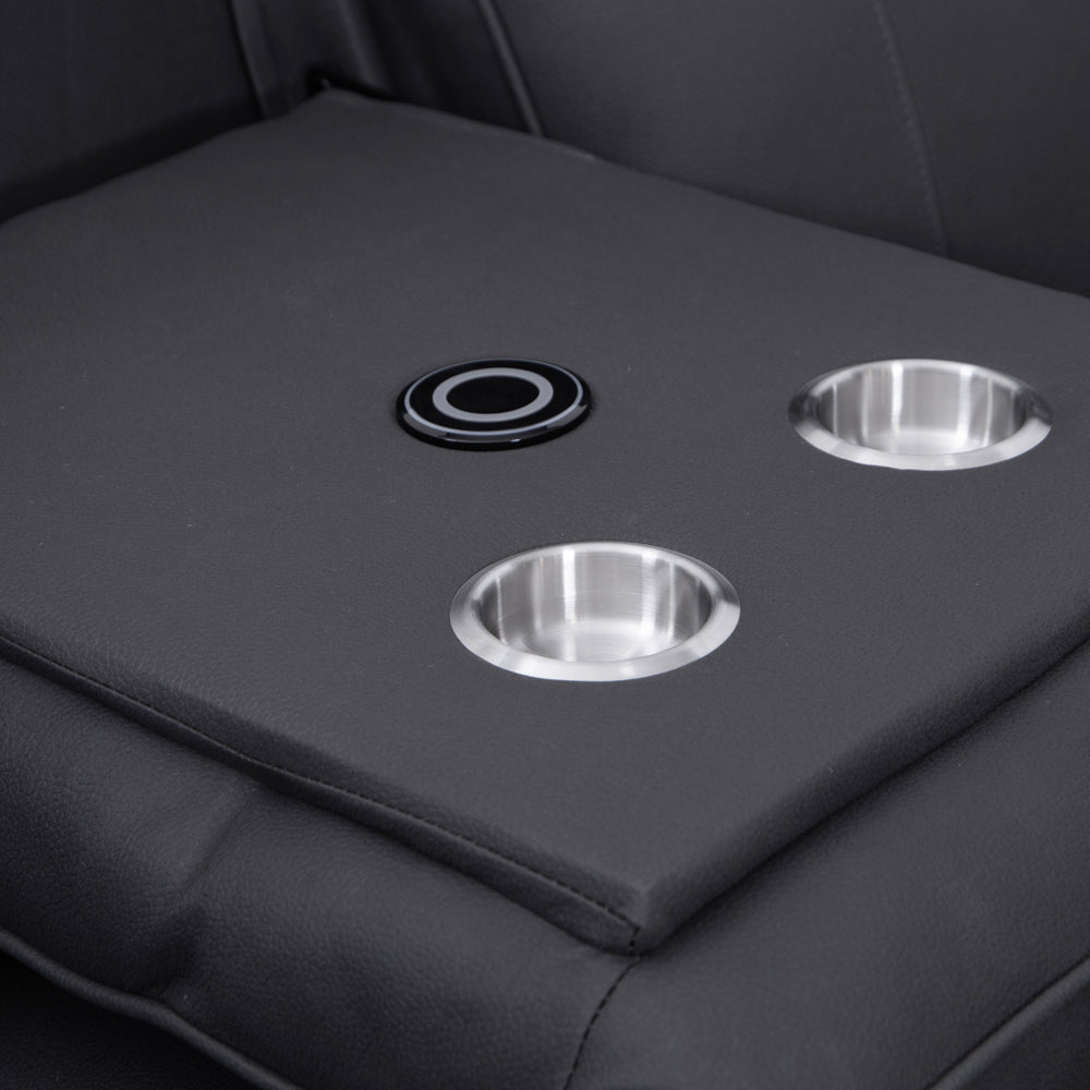 Milan Mocha Power Corner Sofa with Console