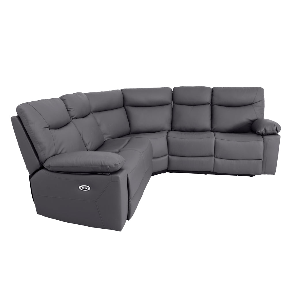 Florence Pewter Power Corner Sofa with Console