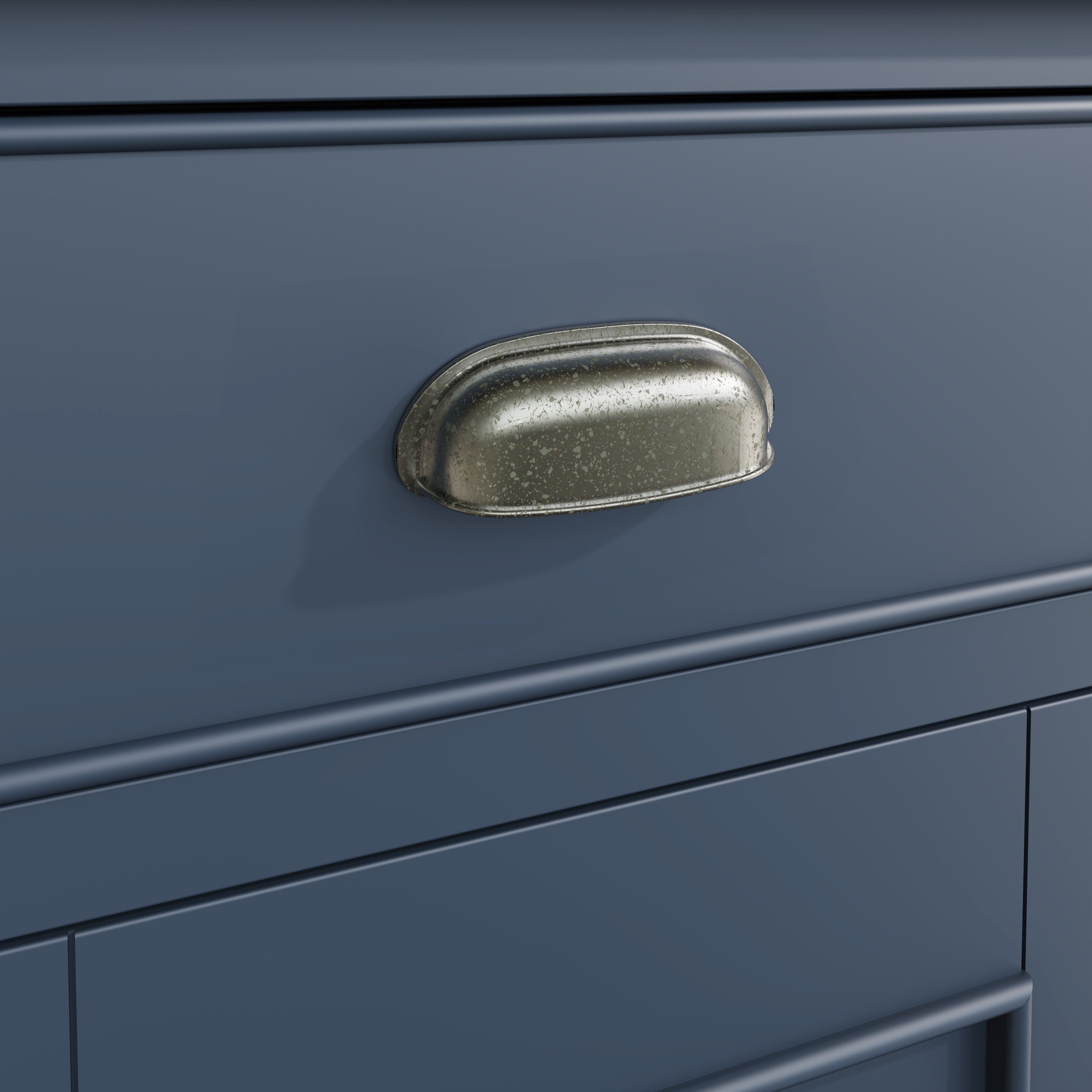 Wessex Smoked Oak Blue Painted Small 2 Drawer 2 Door Sideboard