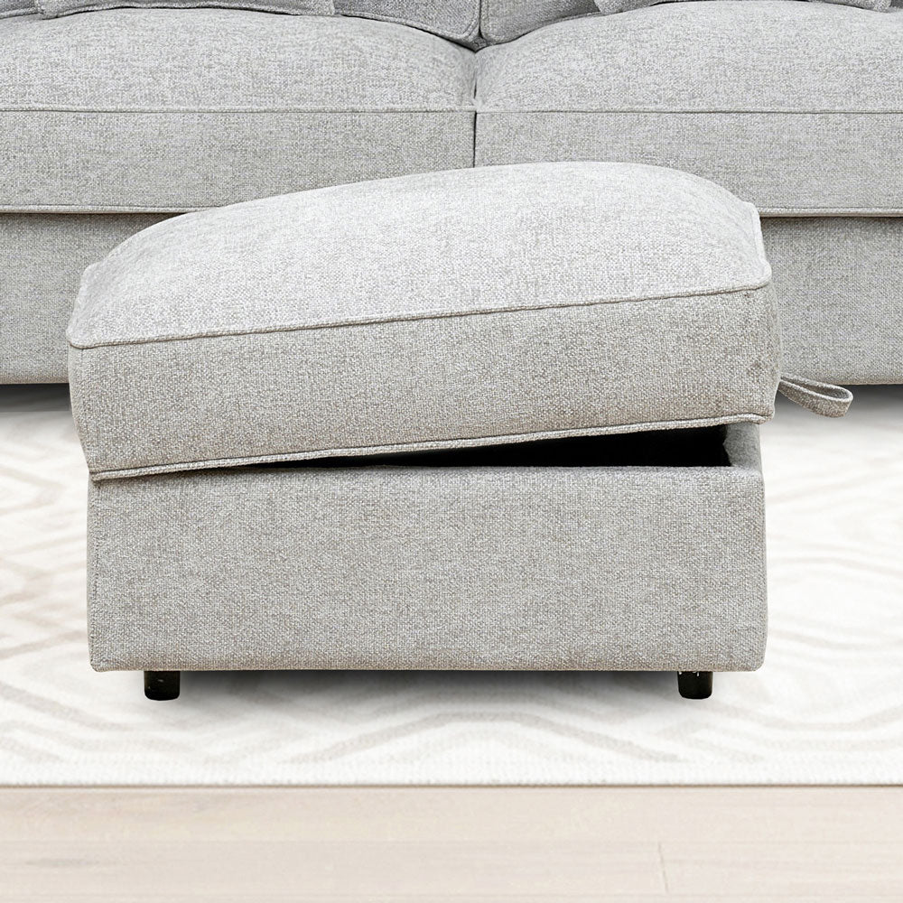 York Grey Storage Foot Stool