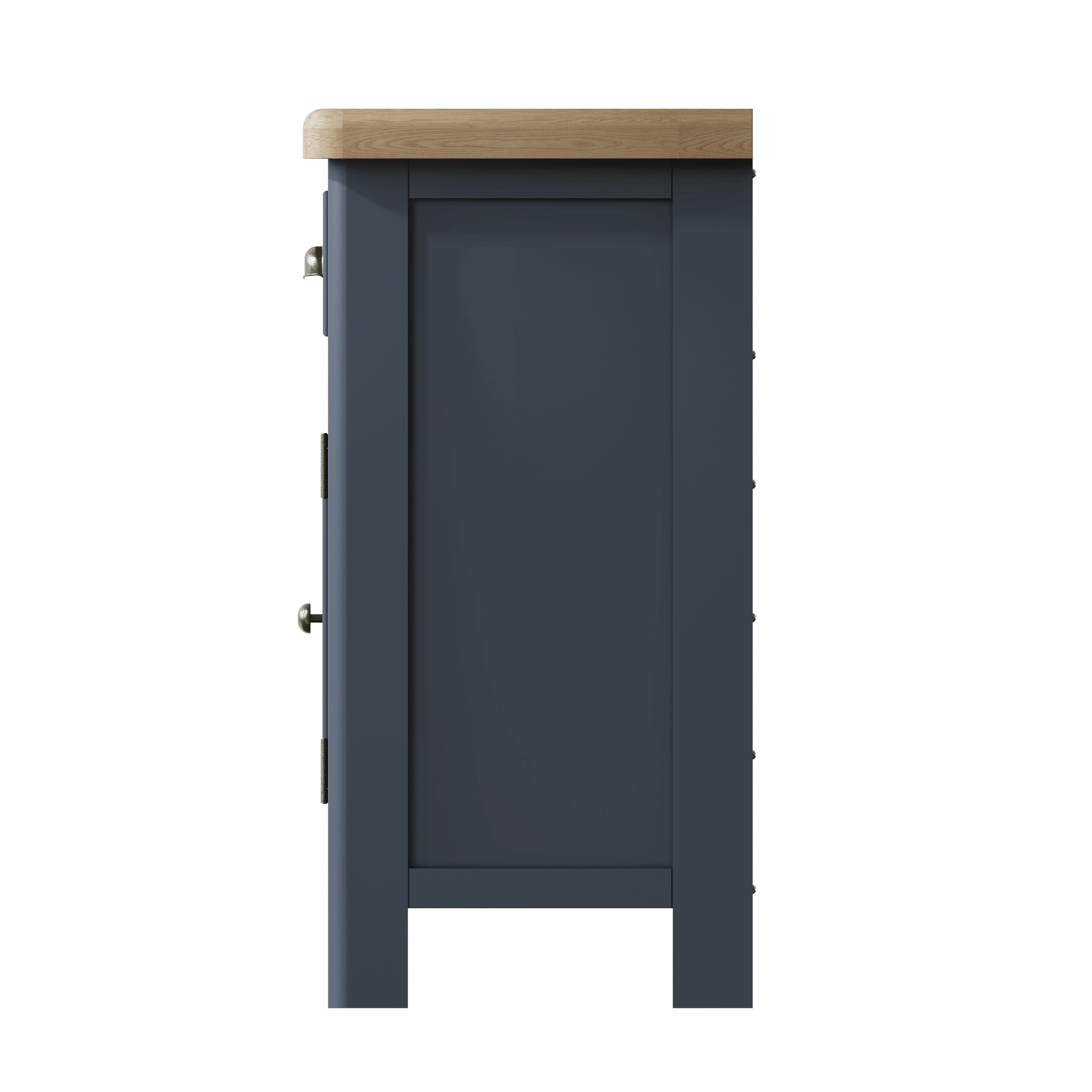 Wessex Smoked Oak Blue Painted Small 2 Drawer 2 Door Sideboard