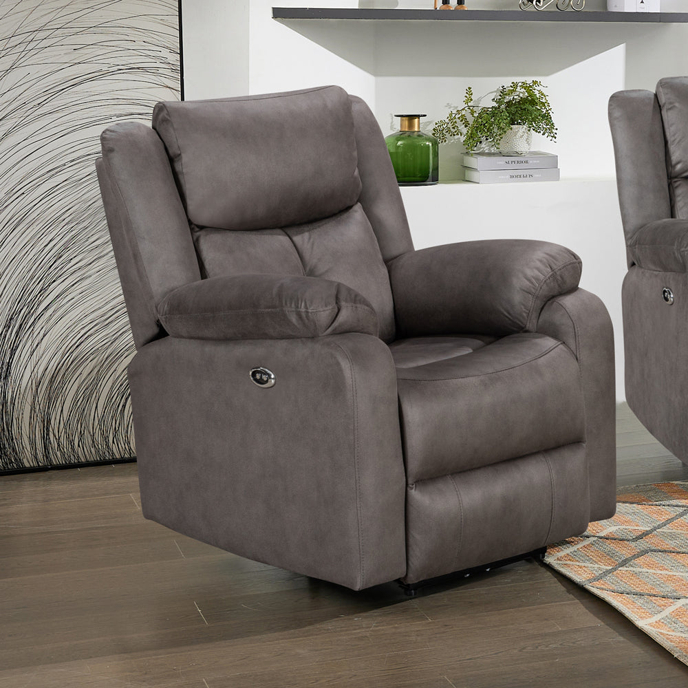 Rome Steel Power Recliner Armchair
