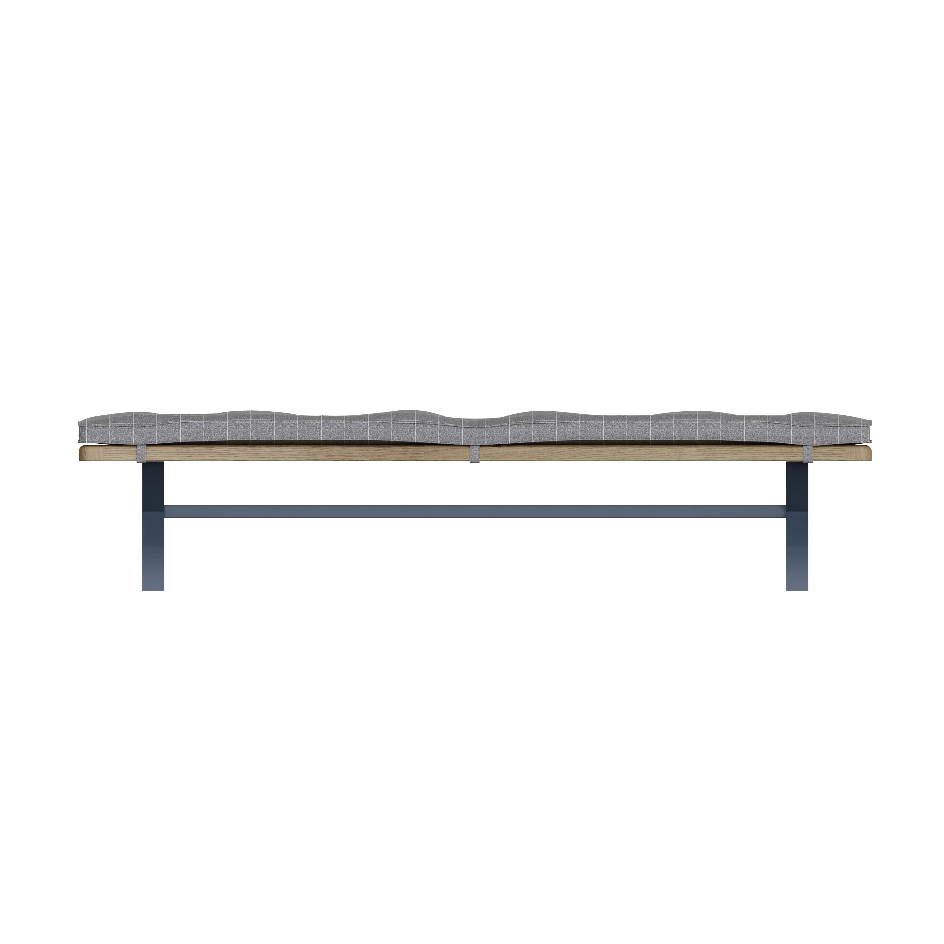 Wessex Smoked Oak Blue Painted 2.5m Cross Leg Bench