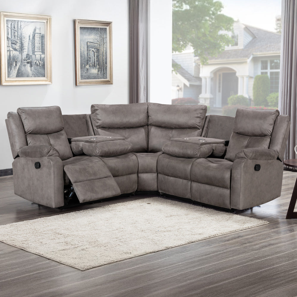 Rome Steel Manual Corner Sofa with Console