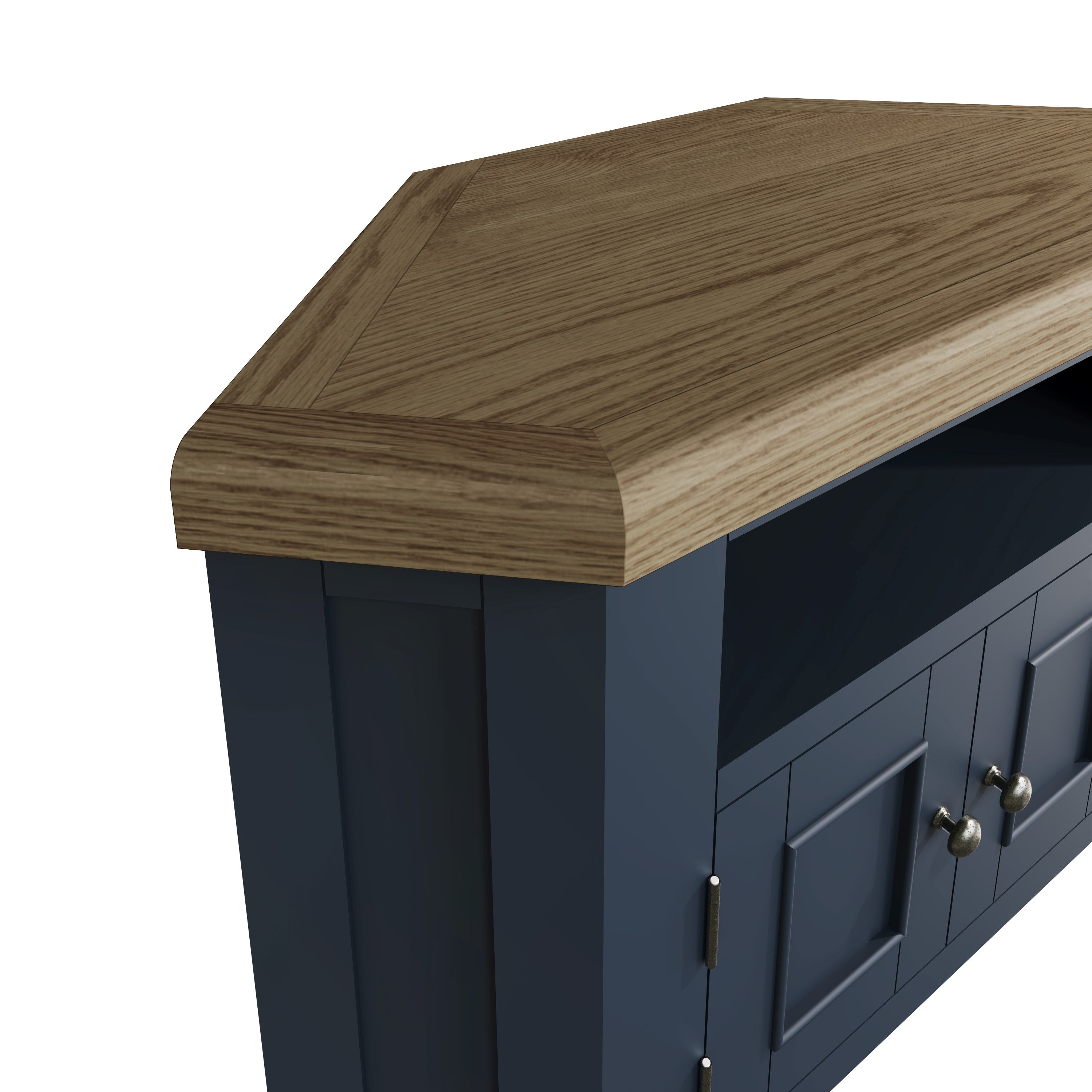 Wessex Smoked Oak Blue Painted Corner TV Unit