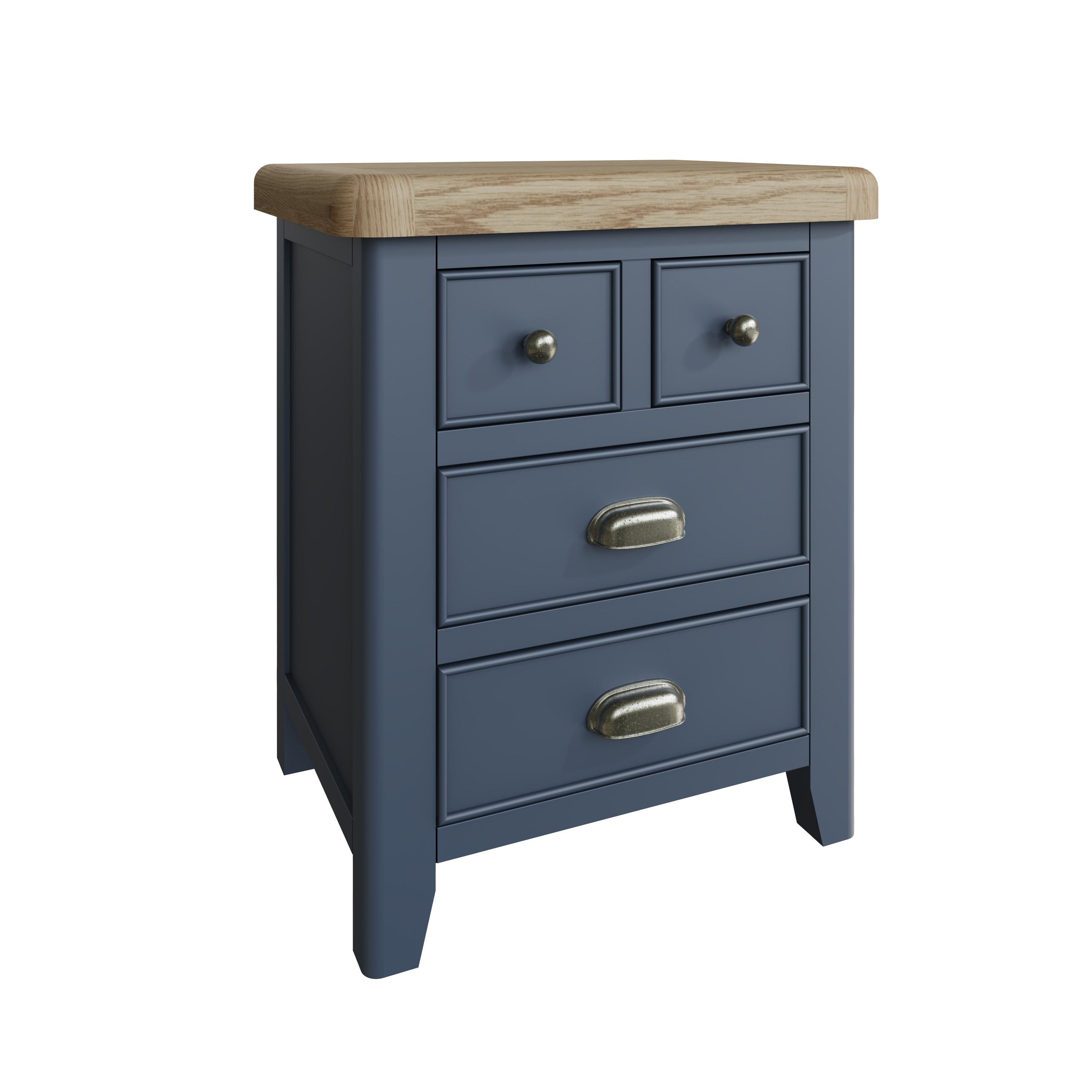 Wessex Smoked Oak Blue Painted Extra Large Bedside Table