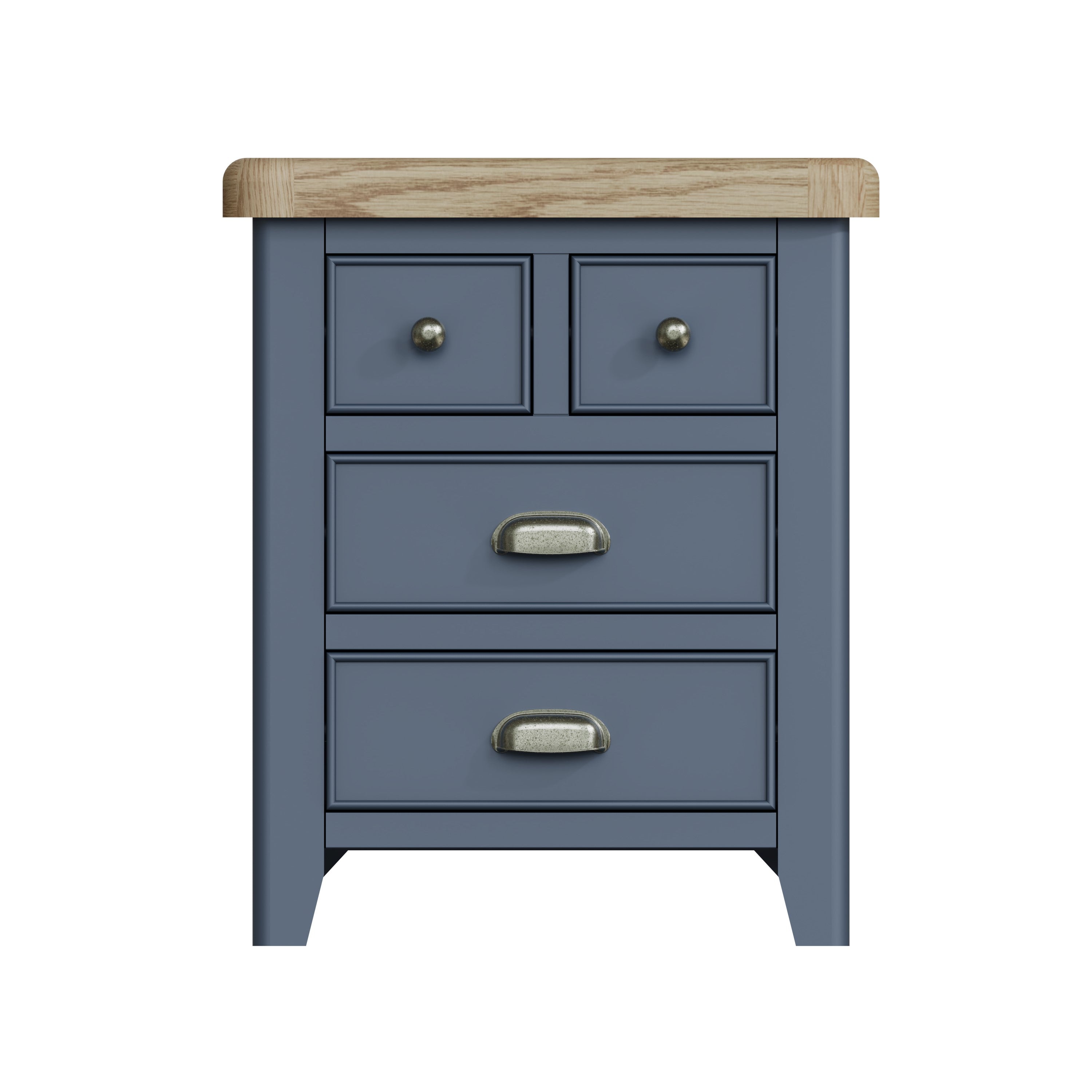 Wessex Smoked Oak Blue Painted Extra Large Bedside Table