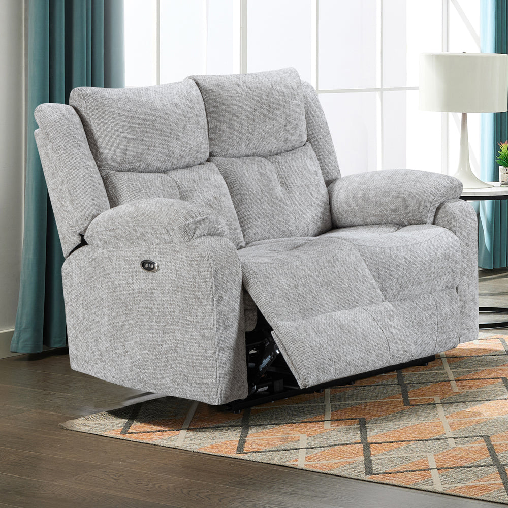 Rome Silver Power Recliner 2 Seater Sofa