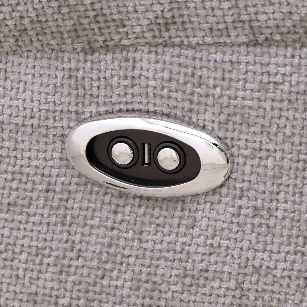 Rome Silver Power Recliner 2 Seater Sofa