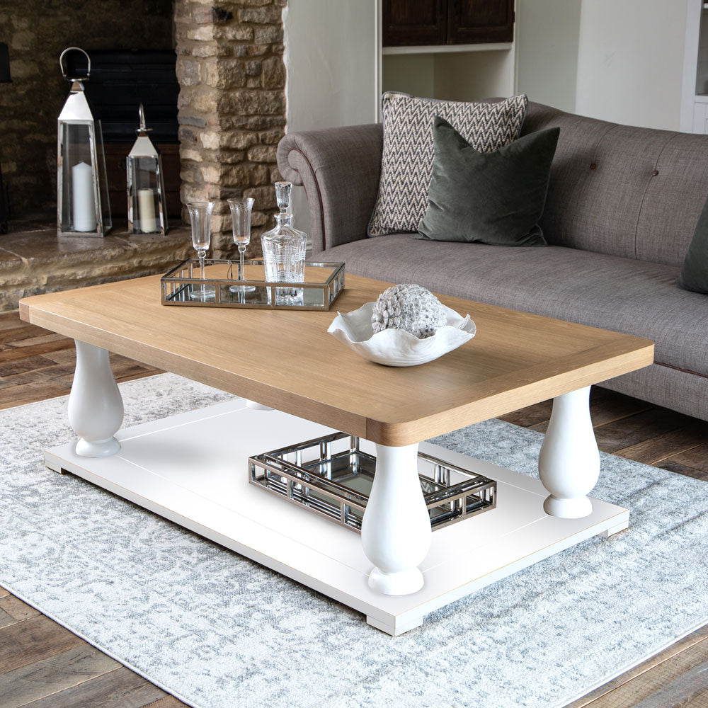 Dorset White Painted Oak Large Coffee Table