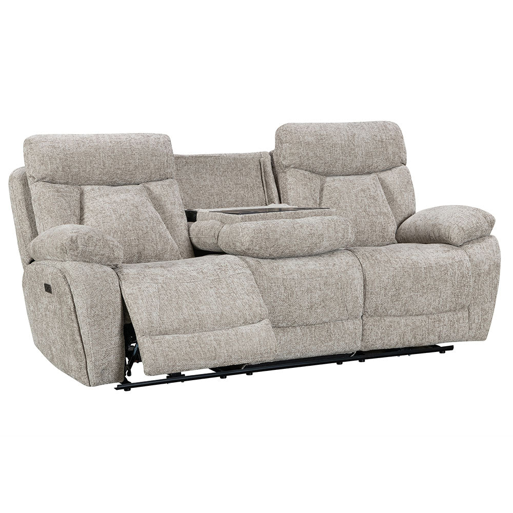 Venice Biscuit Power 3 Seater Sofa with Console